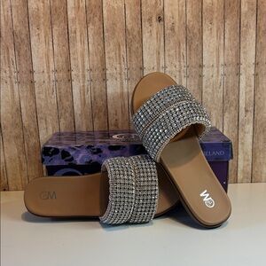 Elegant Tan and Silver Women's Sandals